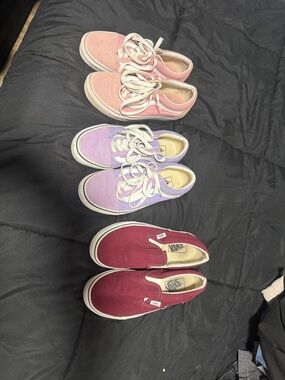 Vans Kids Canvas Sneakers Trio - Pink, Lavender, Burgundy
